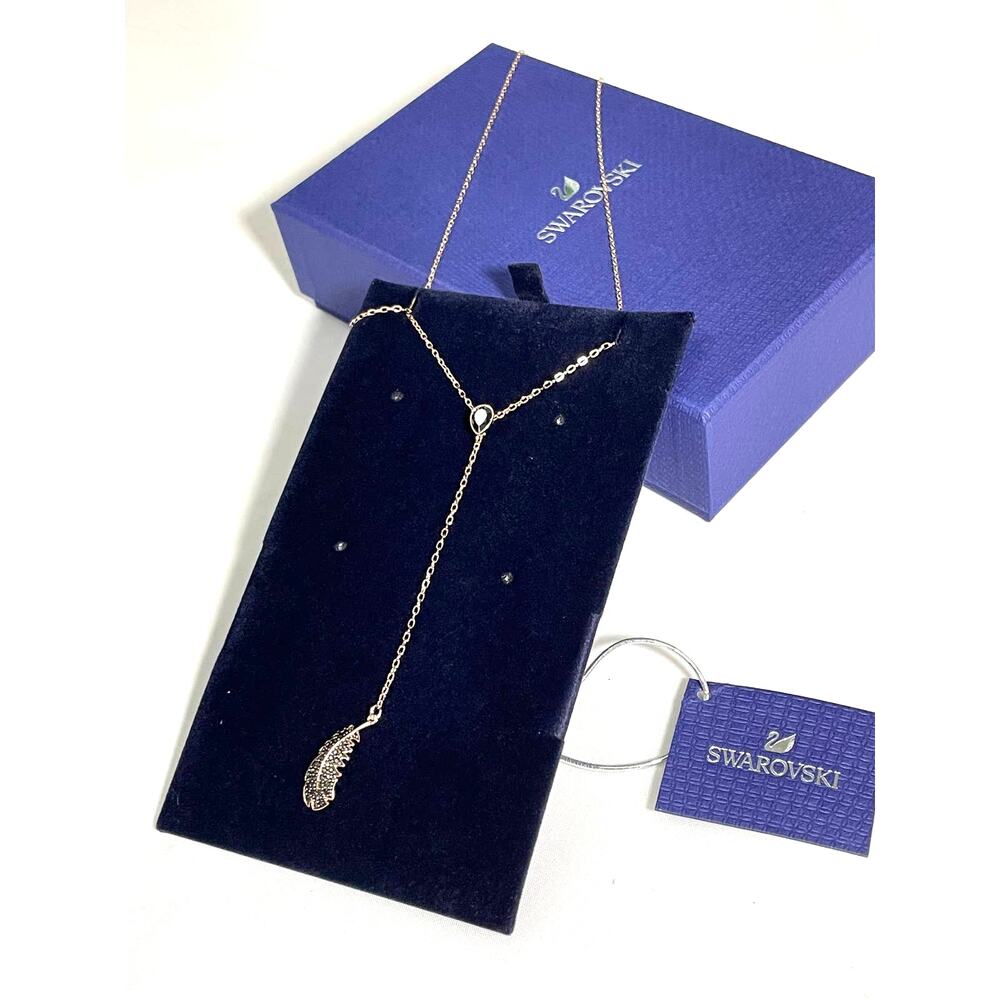 Swarovski Feather Y shape necklace New